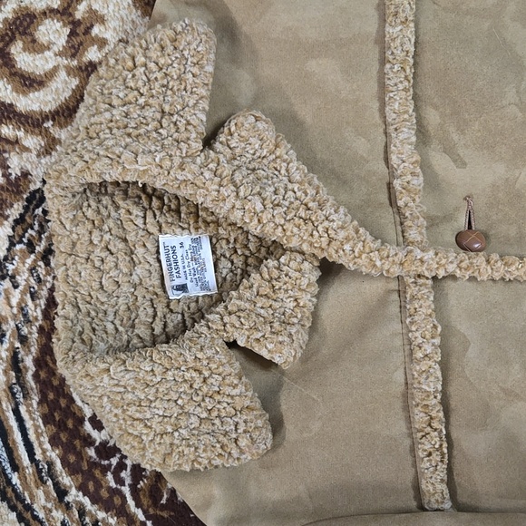 70s Retro Gingerbread Coat Faux Suede Shearling Jacket 1970 Boho Hippie Vintage - Picture 4 of 16